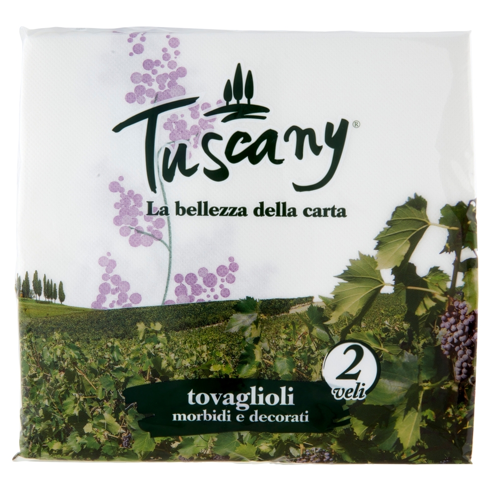 Tuscany tovaglioli morbidi e decorati 2 veli 40 pz